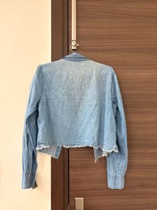 Denim Cropped Shirt Jacket