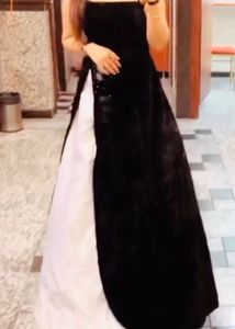 Elegant Black & White Flared Barbie Gown