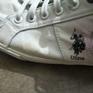 US Polo Assn. White Canvas Sneakers