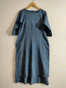 Women Blue Stripes Kurti