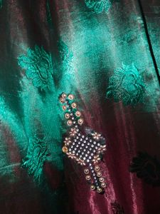Emerald Green Embellished Fabric