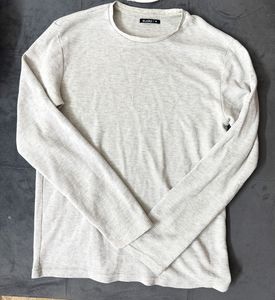 Zudio off white Waffle Knit long sleeve tee