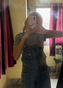 short denim jumpsuit