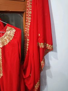 Embroidered Straight Kurta Pant And Dupatta Set