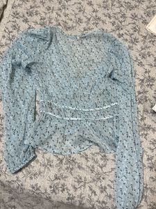 blue full sleeves top for women