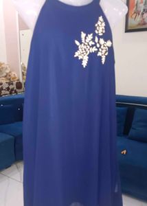 Elegant Blue Dress With Belt