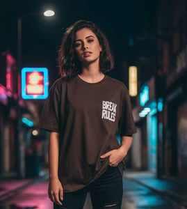 Brown Graphic Print Tee