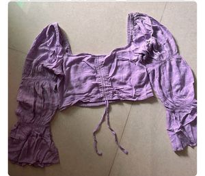 Lavender Sleeve Crop Top