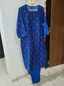 Blue Floral Kurta Set