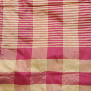 red yellow block saree