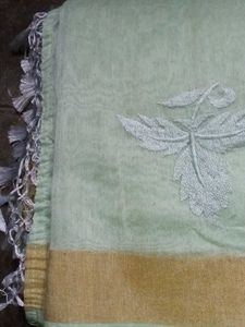 Embroidered Light Green Saree