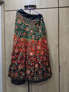 Pink Ethnic Skirt with Embroidery