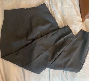 Zara Pleated Gray High-Waisted Trousers