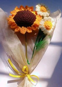 Crochet Sunflower &amp; Daisy Bouquet