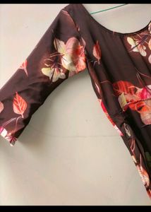 Brown Printed Gown