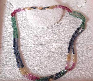 Precious Gemstone Necklace in 14KT Puregold clasp