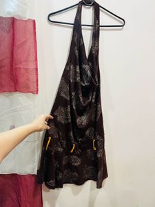 Brown Cowl Neck Beautiful Dress