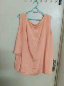 Peach Cold Shoulder Top