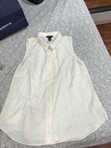 Forever 21 Cream Sleeveless Top