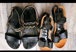 Combo of 2 used black Sandals