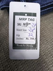 N@27 Size-28 Blue Denim Cargo Pants