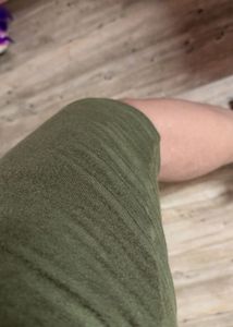 Olive Green Cutout Back Dress