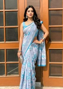 🩵✨printesty look Asthetic saree