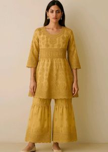 New Grand Gold Embroidery Sharara Set