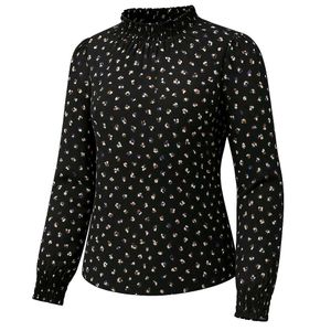 Patterned Mock Neck Top