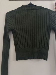 Olive Green Knit Top
