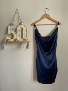 Navy Blue Satin Mini Slip Dress💙🌟
