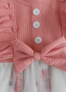 Pink Floral Tulle Dress