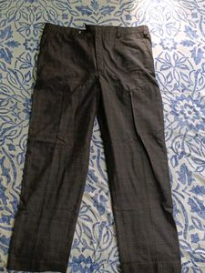 Brown Plaid Men's Trousers