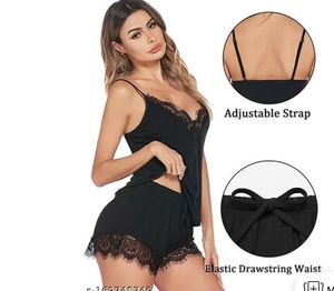 Lace Trim Cami Pajama Set