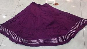 Elegant Purple Skirt with White Stripes