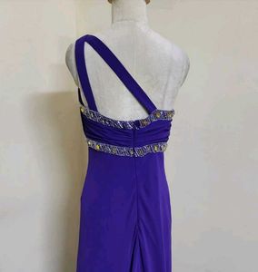Elegant Purple One-Shoulder Dress