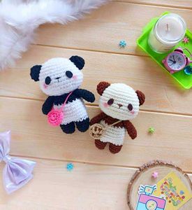Handmade Amigurumi Panda Dolls – Set of 2 | Free S