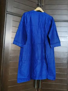 Fabindia Women Blue Pure Silk Kurta