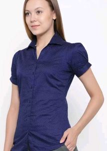 Park Avenue Woman Navy Regular Fit Printed Formal