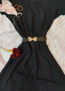 Shimmery Black Bodycon Dress For Women🎀