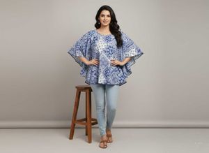 Stylish Blue Print Top
