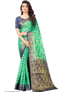 fine wear Cotton silk Multicolor sarees.