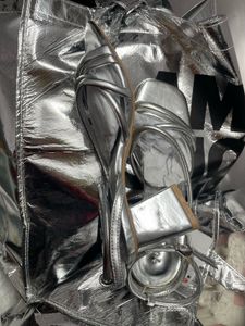 Silver Strappy Sandals