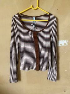 Brown Striped Top