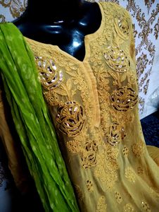 PROBLI Chicken Work Pure Chicke Brand Gharara Set