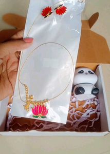 Lotus Necklace &amp; Earring Set