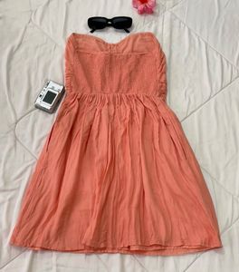 Peach Strapless Dress
