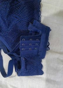 Navy Blue Padded Net Bra