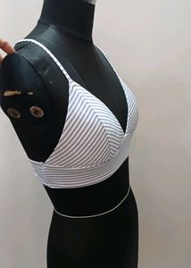 H&amp;M Striped Triangle Bra Top