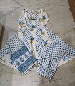Floral Print Anarkali Kurta Set